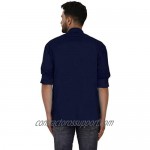 SKAVIJ Men's Cotton Short Kurta Shirt Round Neck Tunic Regular Fit