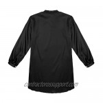 TSSOE Men's Nightshirt Nightwear Satin Silk Sleep Shirt Button Down Long Sleeve Lounge Sleepwear