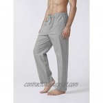 DAVID ARCHY Men's Cotton Pajama Pants Ultra Soft Sleep Bottom with Fly PJ Lounge Wear