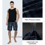 LAPASA Men's 100% Cotton Woven Plaid Pajama Sleep Lounge Shorts with Drawstring and Pockets 2 Pack M92