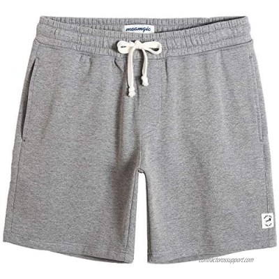 maamgic Men's Fleece Pajama Flat Front Shorts 9" Casual Shorts Athletic Jogger Pocket Sportswear Short