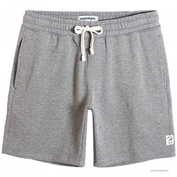 maamgic Men's Fleece Pajama Flat Front Shorts 9 Casual Shorts Athletic Jogger Pocket Sportswear Short