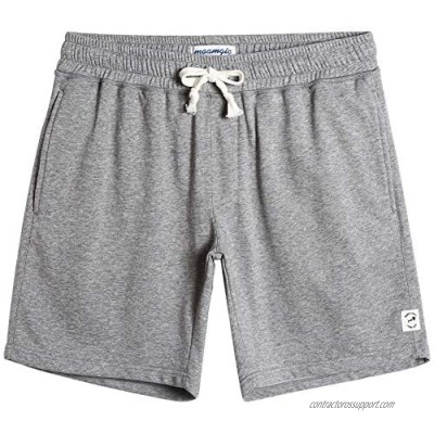maamgic Mens Sweat Shorts Zipper Pocket 7" Workout Gym Casual Above Knee Pajama Shorts Sleep Shorts Pants Pajama Bottoms
