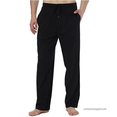 RENZER Men's Pajamas Pants 100% Knit Cotton Sleep Long Lounge Pants