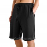 WiWi Men's Bamboo Pajama Shorts with Pockets Lightweight Knit Sleep Bottom Loungewear Plus Size Lounge Bottoms S-3X