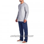 Ashford & Brooks Mens Flannel Long-Sleeve Top and Flannel Bottom Pajama Set