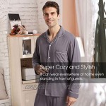 BAMBOO COOL Men's Pajama Set Lightweight Long Sleeve Button Down Soft Bamboo Sleepwear for Men