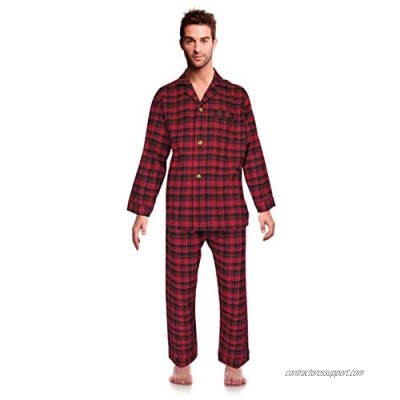 Casual Trends Classical Sleepwear Men’s 100% Cotton Flannel Pajama Set 