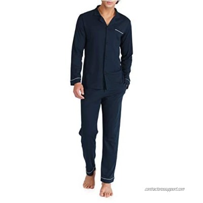 DAVID ARCHY Men's Cotton Sleepwear Button-Down Pajamas Set