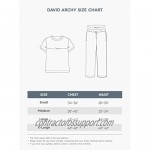 DAVID ARCHY Men's Satin Silky Sleepwear Pajamas Set Button-Down Short Sleeve Loungewear
