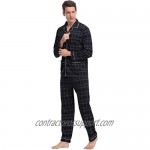 iClosam Mens Pajama Set Spring&Winter Warm Sleepwear Soft Skin-Friendly Tops and Bottom Lounge Pjs Set S-XXL