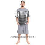 Mens Pajama Set Short Sleeve Summer Men's Pajamas Short Sets Mens Sleepwear Pjs Set Lightweight …