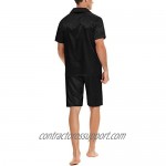 Men's Short Sleeve Satin Pajama Set with Shorts