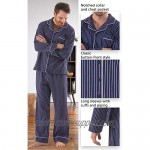 PajamaGram Classic Mens Pajamas Cotton - Men Pajamas Set