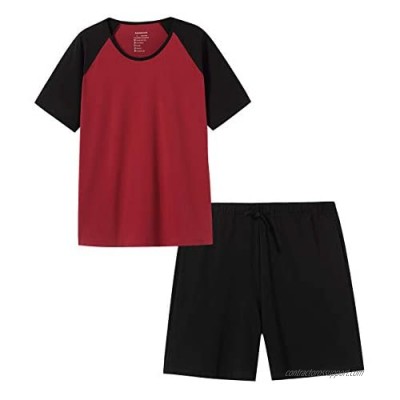 SANQIANG Lightweight Soft Cotton Spandex Stretchy Long/Short Pajamas Set for Men 2 Pieces Casual Men's Sleepwear S-XXL