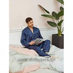 SIORO Mens Silky Satin Pajama Sets Long Sleeve Button Down Sleepwear Loungewear…