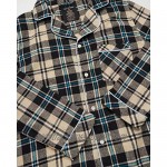 Ten West Apparel Flannel Pajamas Set - Long Sleeve Button Down Sleep Shirt and Flannel Sweatpants Sleepwear Set