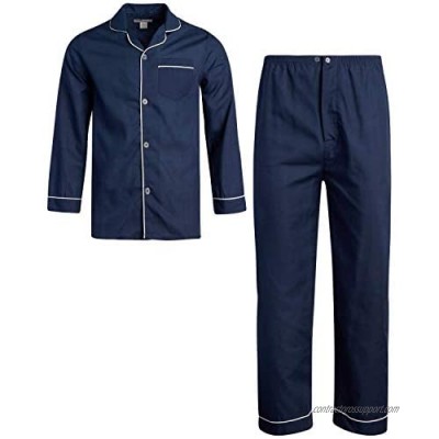 Ten West Apparel Men’s Pajamas Set - Long Sleeve Button Down Sleep Shirt and Pajama Bottoms Sleepwear Set