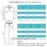 Vulcanodon Mens Cotton Pajama Set Plaid Pajamas for Men Long Sleeve Sleepwear Warm Fleece Pjs Set with Pockets Soft