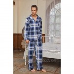 Vulcanodon Mens Plaid Pajama Set Soft Print Pajamas for Men Lightweight Warm PJS with Pockets