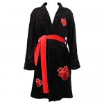 Akatsuki Cosplay Flannel Robe Adult Fleece Pajamas Fashion Mens Bathrobes Woman Winter Long Robe