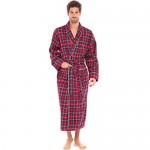 Alexander Del Rossa Men's Lightweight Flannel Robe Soft Cotton Kimono