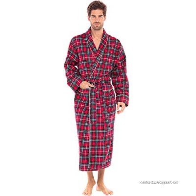 Alexander Del Rossa Men's Lightweight Flannel Robe  Soft Cotton Kimono