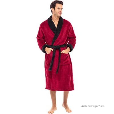 Alexander Del Rossa Men's Warm Fleece Robe  Plush Bathrobe