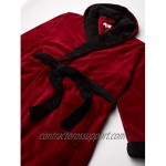 Alexander Del Rossa Men's Warm Fleece Robe with Hood Big and Tall Contrast Bathrobe