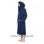 Arus Men's Hooded Classic Bathrobe Turkish Cotton Robe with Full Length Options