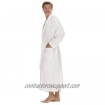 Boca Terry Mens Bath Robe - Soft Waffle Knit Robe for Men - Long White Hotel Spa Robes - M/L 2X 4X