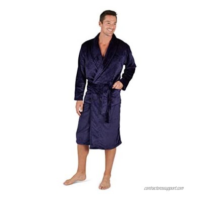 Eddie Bauer Plush Robe for Men  Soft Fleece Spa Bath Robe with Belt
