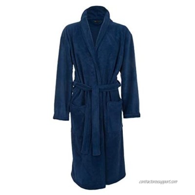 John Christian Men's Fleece Robe  Royal Blue
