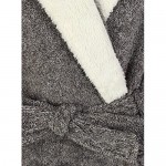 John Christian Men's Hooded Fleece Robe Dark Gray Marl