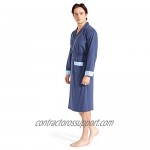 KKQ Mens Robe Cotton Robes for Men Long Kimono Knit Bathrobe Spa Bathrobes…