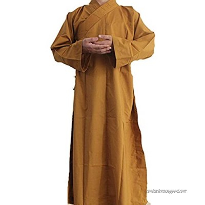 Long Cotton Kung Fu Shaolin Monk Robe Lay Master Zen Buddhist Meditation Gown XL