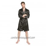 MAGE MALE Men's Summer Luxurious Kimono Soft Satin Robe with Shorts Nightgown Long-Sleeve Pajamas Printed Bathrobes