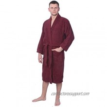Men's 100% Cotton Shawl Collar Robe Terry Cloth Bathrobe Available in Plus Size