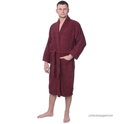Men's 100% Cotton Shawl Collar Robe Terry Cloth Bathrobe Available in Plus Size