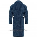 Men's Blue Herringbone Fleece Robe