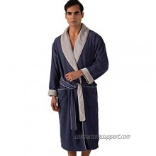 Men's Plush Lined Microfiber Robe - Luxury Hotel Robe  Knee Length  Warm Bathrobe - Quality Spa Robes for Men
