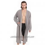 Men's Waffle Kimono Bathrobe Turkey Luxurious Premium Cotton Lightweight Spa Robe