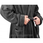 NY Threads Mens Hooded Robe - Plush Long Bathrobes for Men