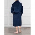 PAVILIA Mens Fleece Robe | Soft Warm Bathrobe for Men Plush Spa Robe with Piping