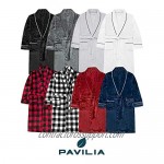 PAVILIA Mens Fleece Robe | Soft Warm Bathrobe for Men Plush Spa Robe with Piping