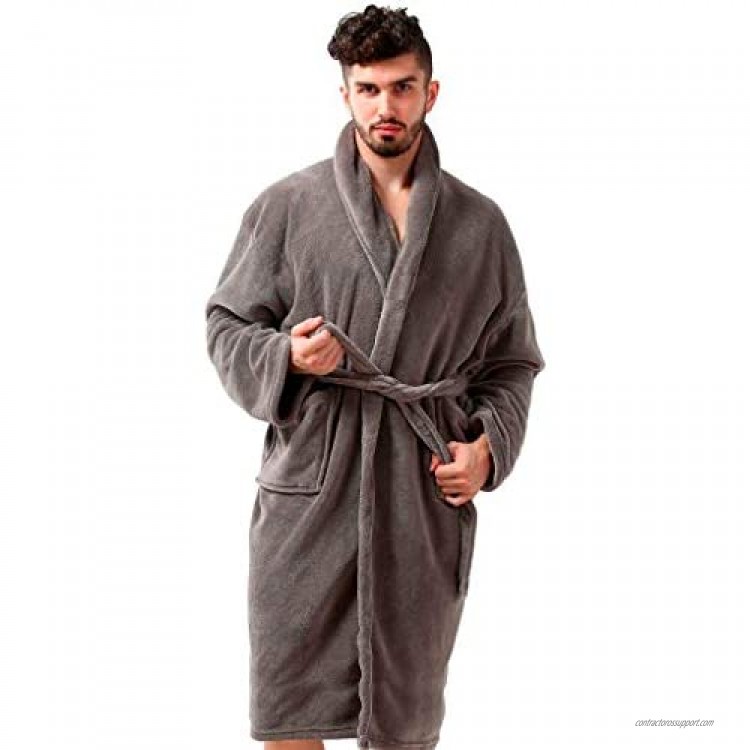 Pembrook Men’s Robe - Soft Fleece – Kimono Hotel Spa Bathrobe - Adults Men Boys