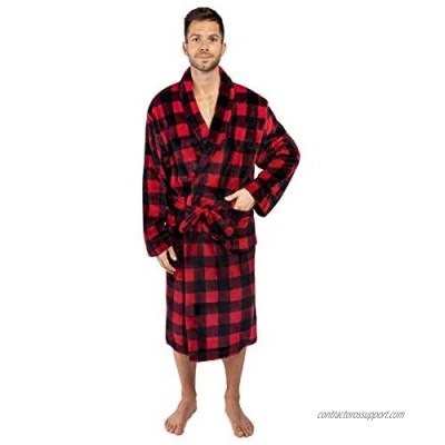 Premium Mens Fleece Robe | Ultra Soft  Warm Spa Robe | Luxurious Plush Lightweight Bathrobe