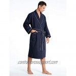 SIORO Kimono Waffle Robe for Men Lightweight cotton robe Spa cozy Soft Housecoat M-XXL
