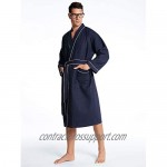 SIORO Kimono Waffle Robe for Men Lightweight Knit Bathrobe Spa Bath Soft Housecoat M-XXL