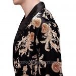 VERNASSA Mens Satin Robe Silk Long Sleeve Kimono Bathrobe Sleepwear Loungewear